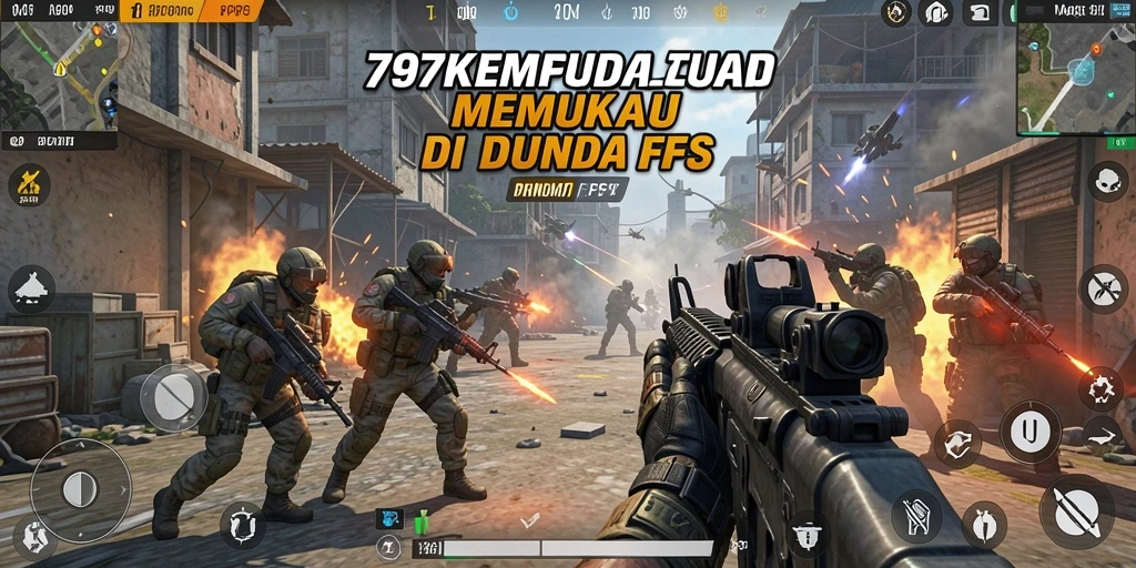 Screenshot gameplay penuh aksi dari 797K dengan intensitas tembak-menembak.