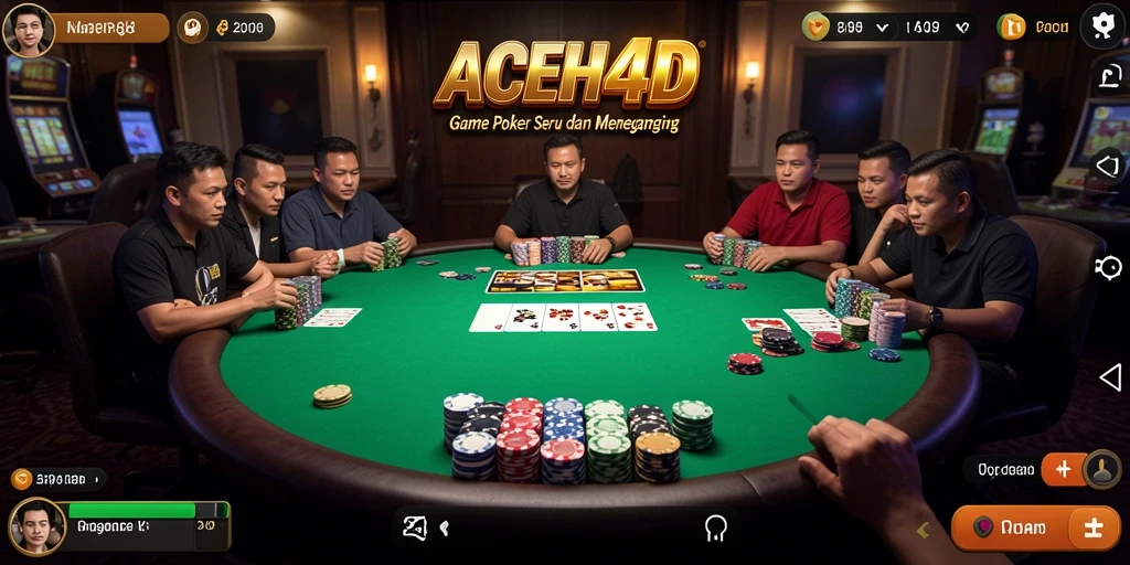 Tampilan screenshot gameplay Poker di ACEH4D yang seru dan menarik.