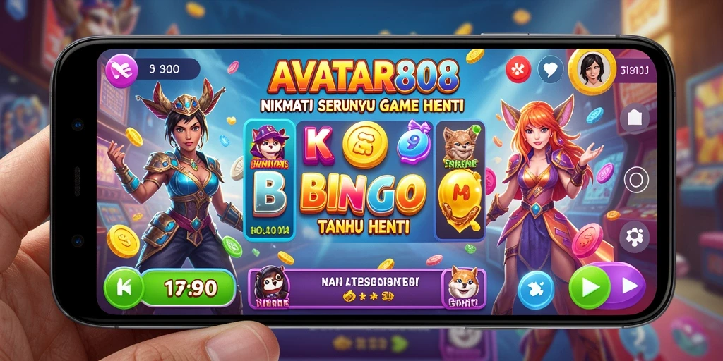 Screenshot utama AVATAR808 yang menunjukkan keseruan permainan Bingo.