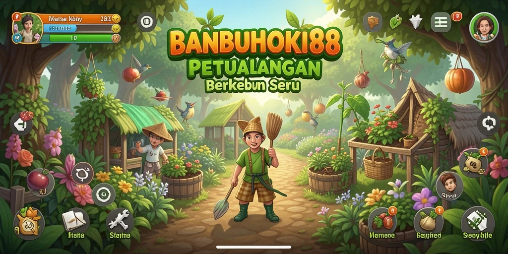 Tampilan gameplay <strong>BANBUHOKI88</strong> yang menakjubkan saat berkebun.