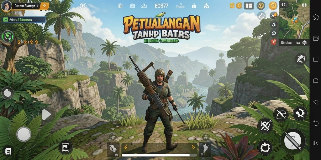 Tangkapan layar gameplay <strong>EOS77</strong> yang menampilkan eksplorasi dunia terbuka yang menarik.