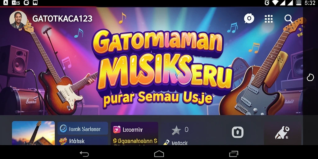 Tampilan gameplay GATOTKACA123 yang menggembirakan saat bermain musik.