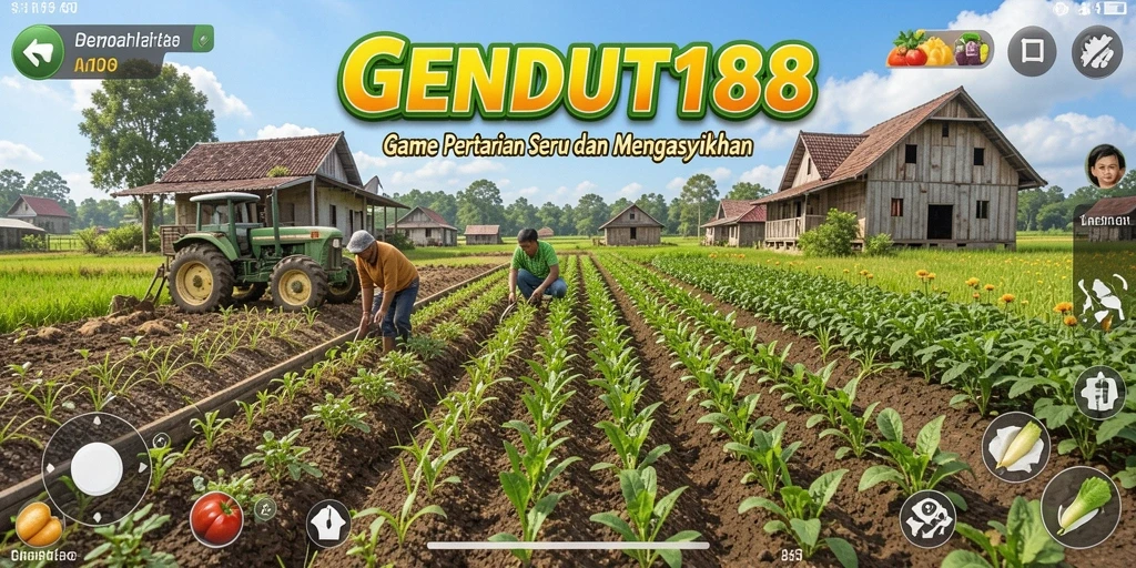 Screenshot dari gameplay GENDUT188 dengan aktivitas bertani yang menarik.