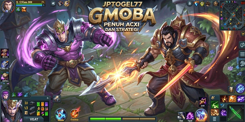 Screenshot gameplay <strong>JPTOGEL77</strong> menampilkan pertarungan seru antar tim.