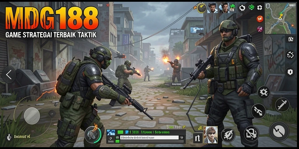Screenshot gameplay MDG188 yang menunjukkan pertempuran strategis yang intens.