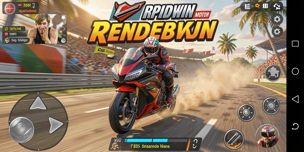 Menampilkan aksi balapan motor yang seru dan mendebarkan di RPIDWIN.