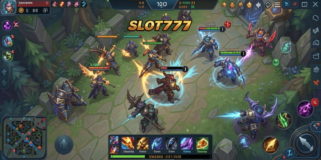 Screenshot menampilkan aksi seru dalam permainan MOBA.