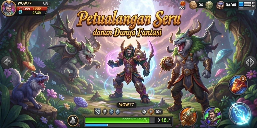 Tampilan gameplay WOW77 dengan aksi petualangan yang seru.